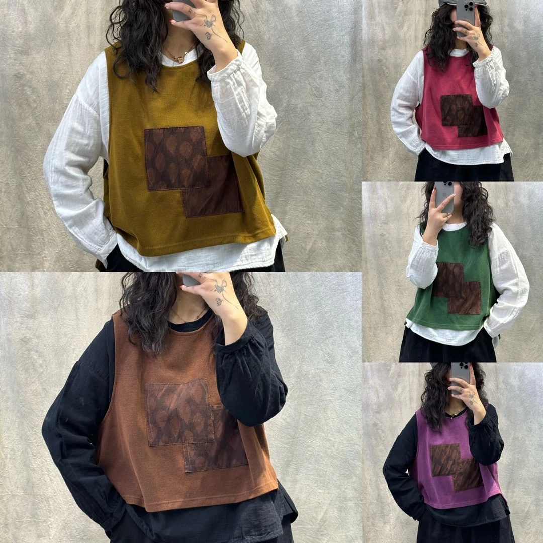 273针织贴布无䄂背心马甲女.