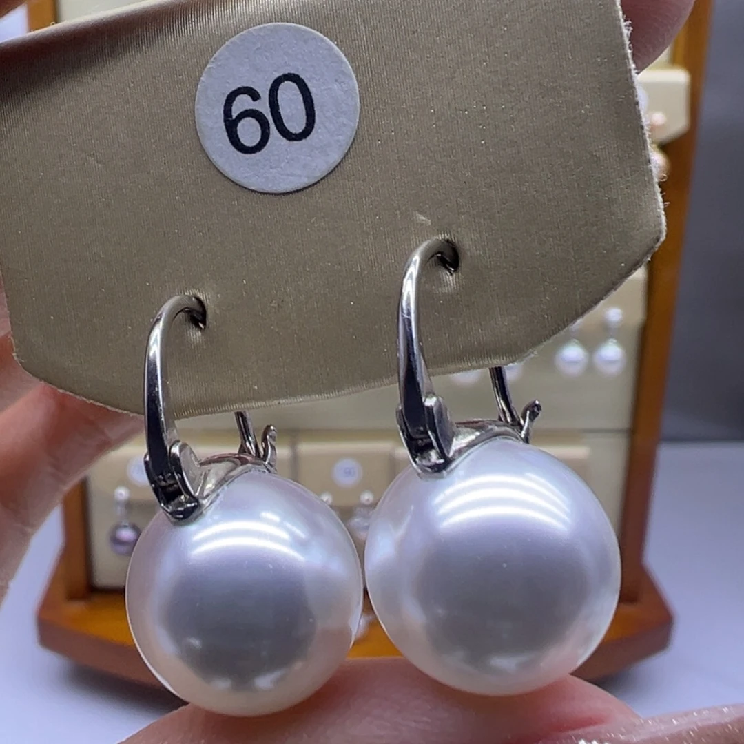 银S925镶嵌耳饰淡水珍珠