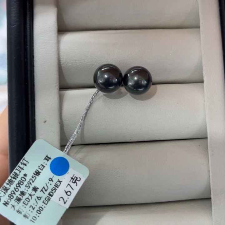 海水珍珠耳饰银S925镶嵌邦**姐