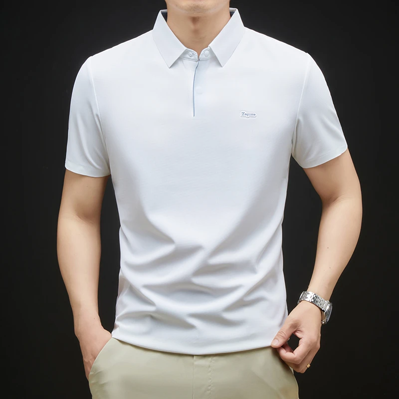 短袖夏季Polo衫凉感翻领短袖polo男装休闲上衣速干高档薄款