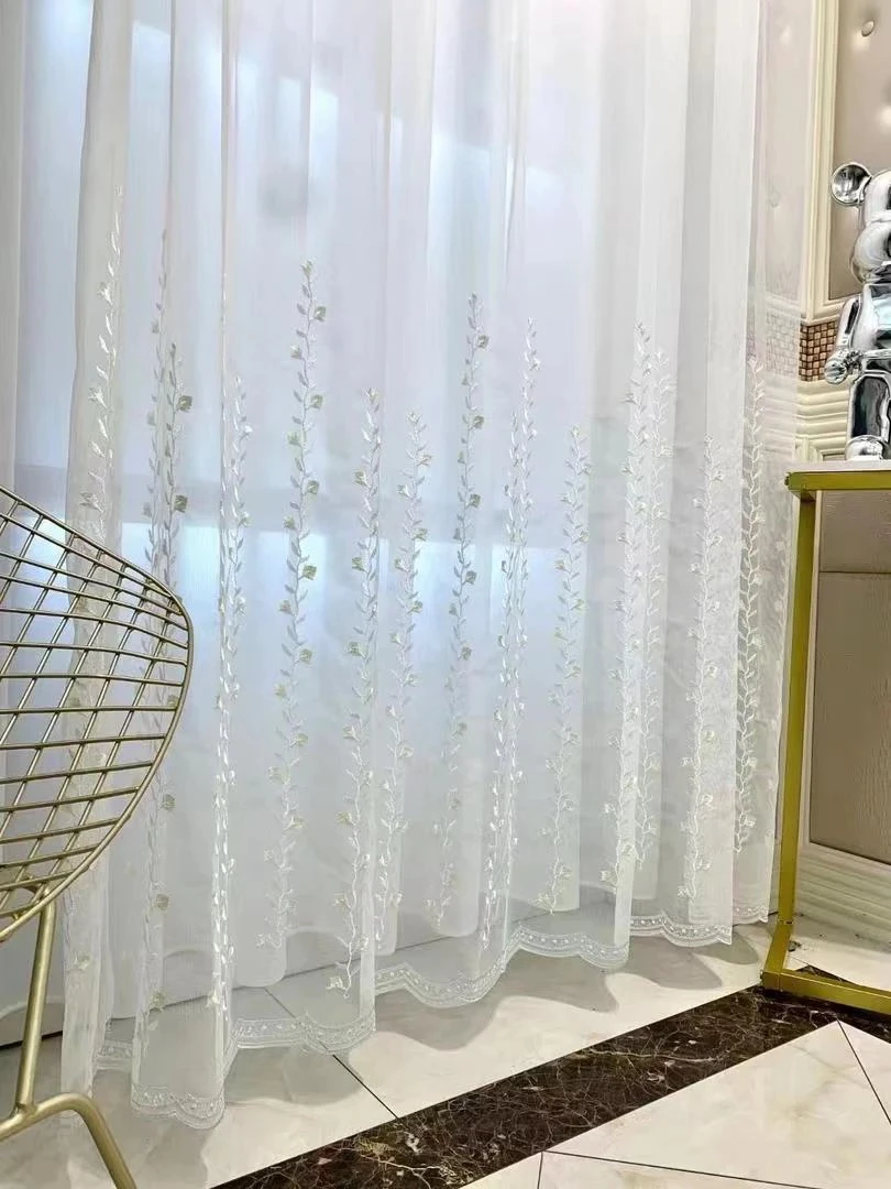 0557白荆棘成品纱帘（不送挂钩）