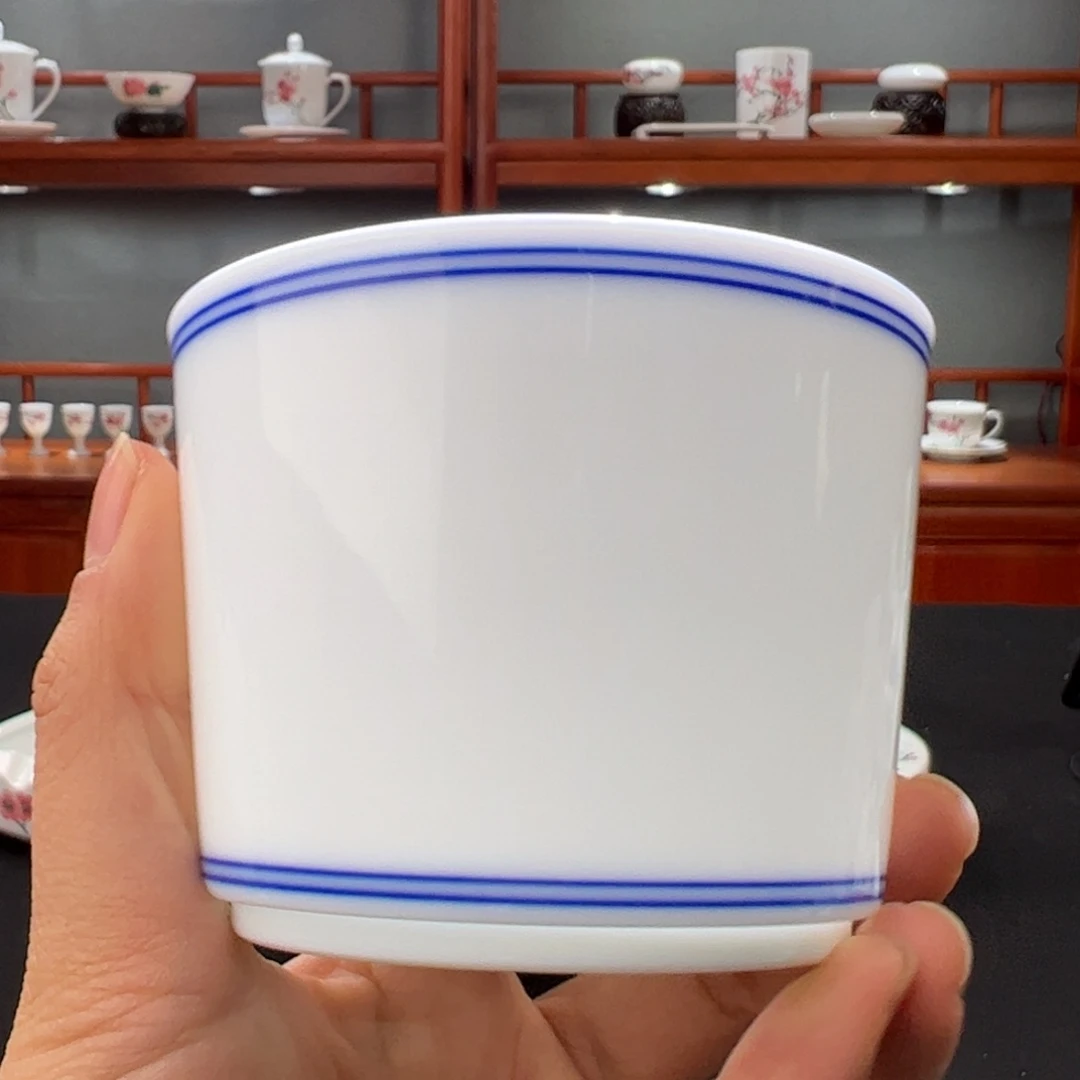 柴窑滑石子双圈书卷杯