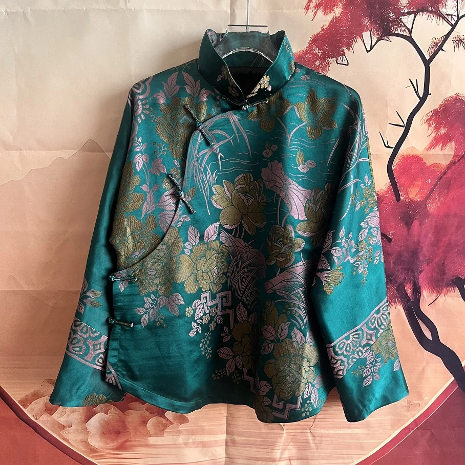 【真丝老软缎上衣】斜襟凤仙领姐姐服（老缎有岁月痕迹介意勿拍）