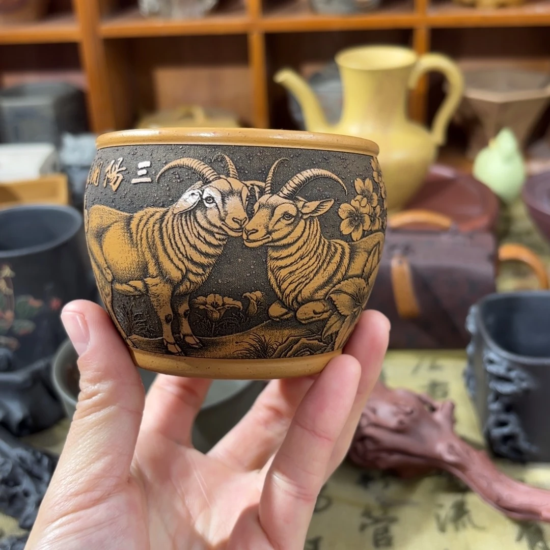 茶杯紫砂宜兴紫砂原矿茶器