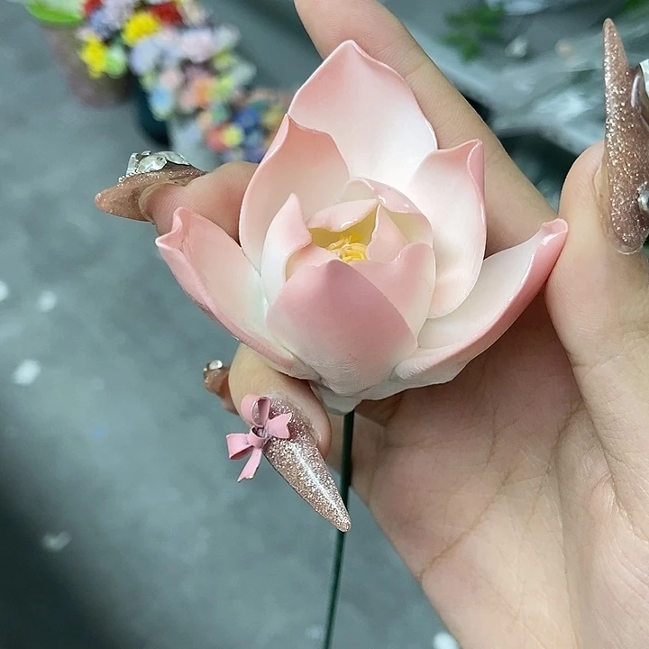 糯***团陶瓷纯手工捏花设计