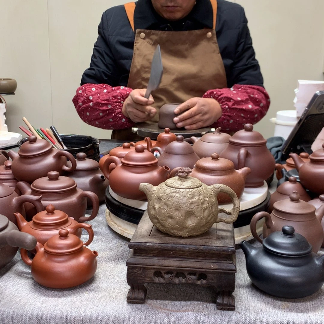 段泥茶壶供春150 C半手工制作