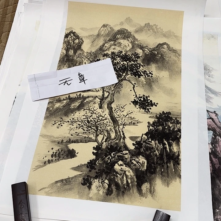 国画花鸟等图案和三开