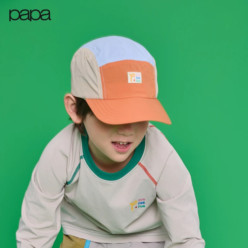 【秀场同款】papa爬爬春季儿童鸭舌帽男女童户外运动遮阳帽