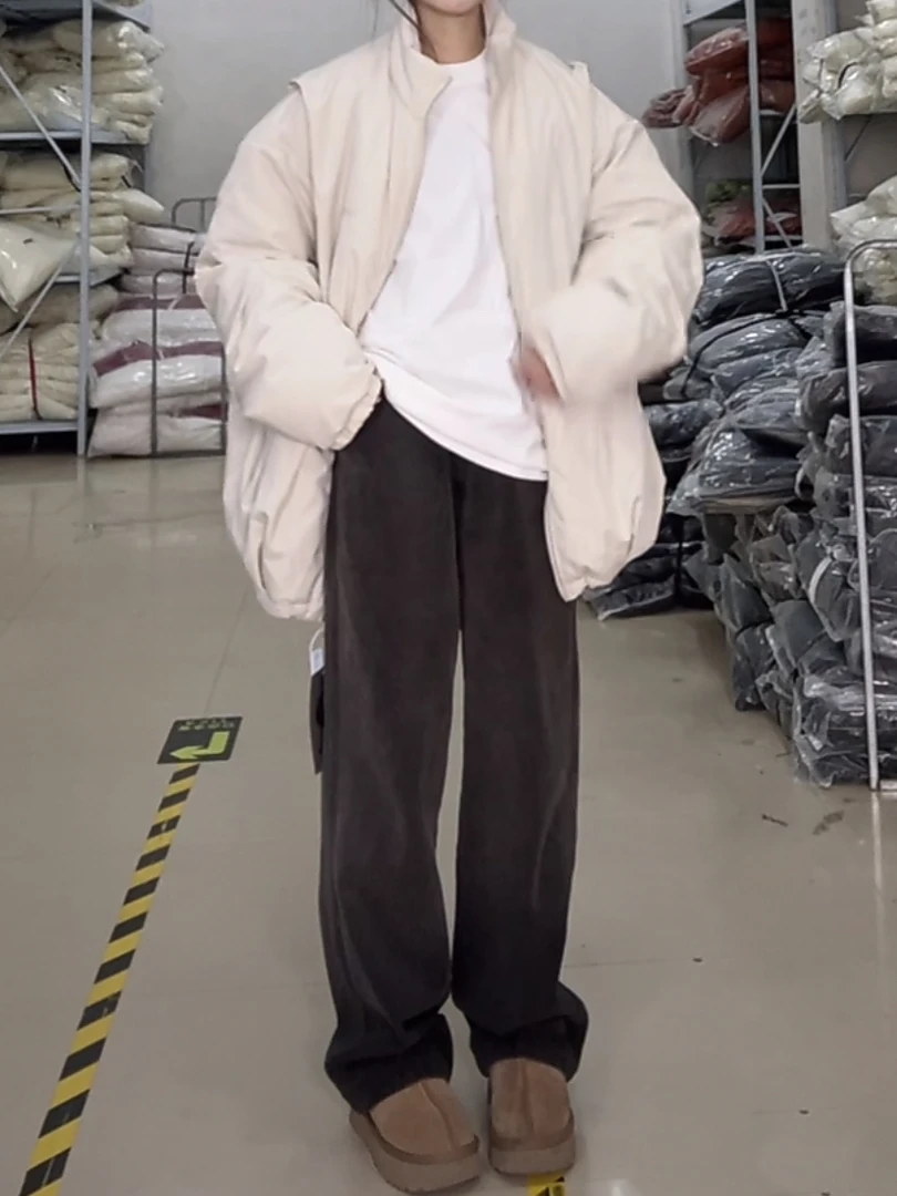 【KZ809】春秋港风复古渐变设计休闲水洗做旧直筒牛仔裤~男女同穿