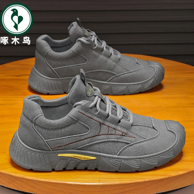 【正品】啄木鸟鞋2025款男鞋秋冬运动工作耐磨舒适透气潮流百搭鞋