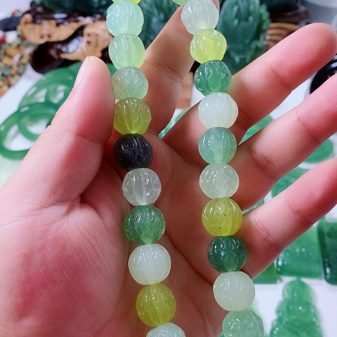 ༺***༻蛇纹石玉未镶嵌手串