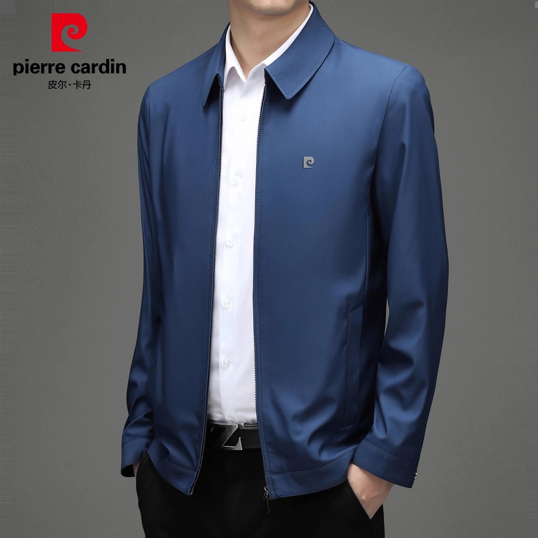 皮尔卡丹高端男士夹克2025秋季新款宽松翻领休闲行政商务外套男装