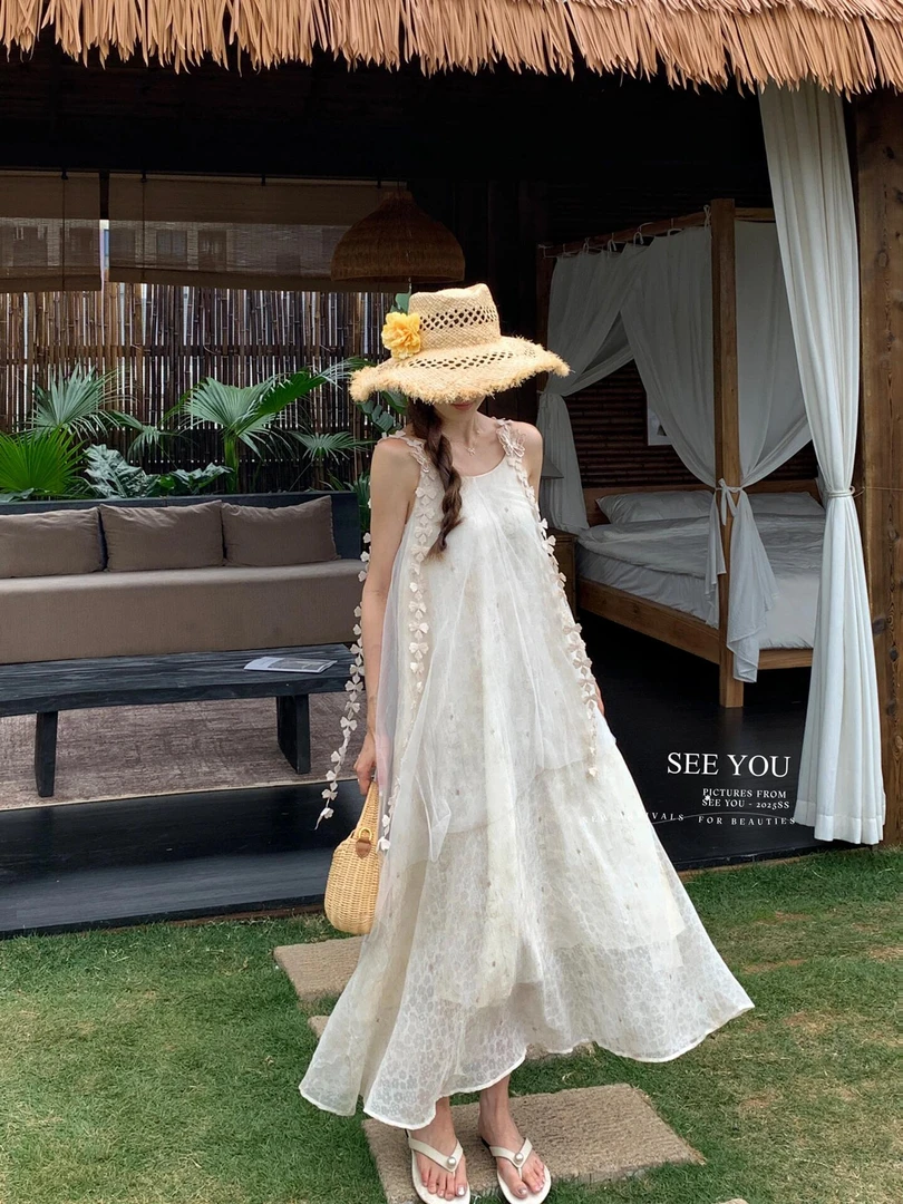 孕妇裙2025夏季新款休闲甜美洋气显瘦高腰气质时尚孕妇吊带连衣裙