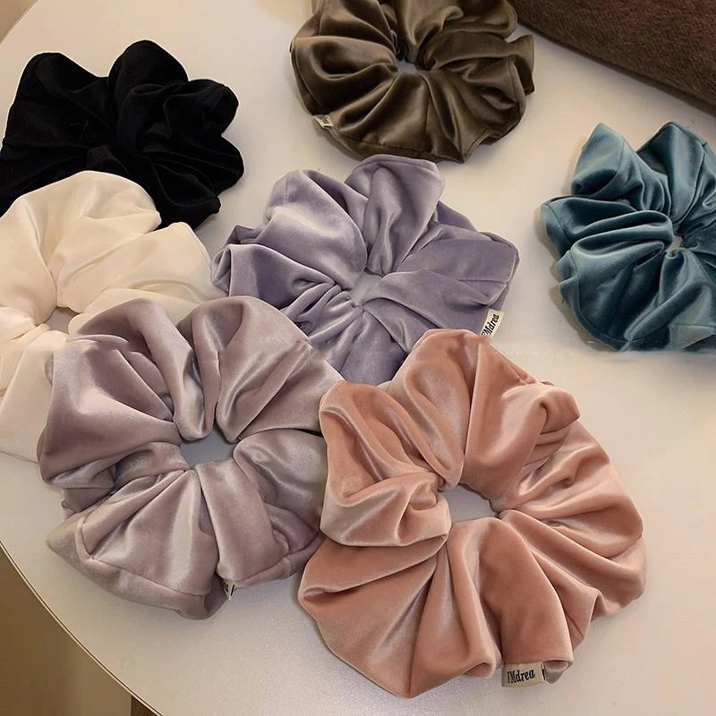 质感超好！天鹅绒大肠发圈慵懒风丝绒法式发圈2025新款高级感发圈