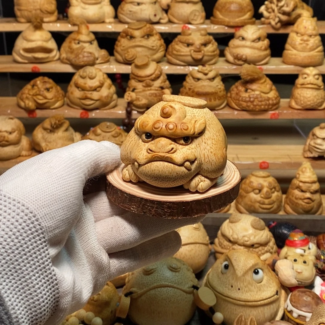 法***兜香榧木竹根雕工艺精湛精细