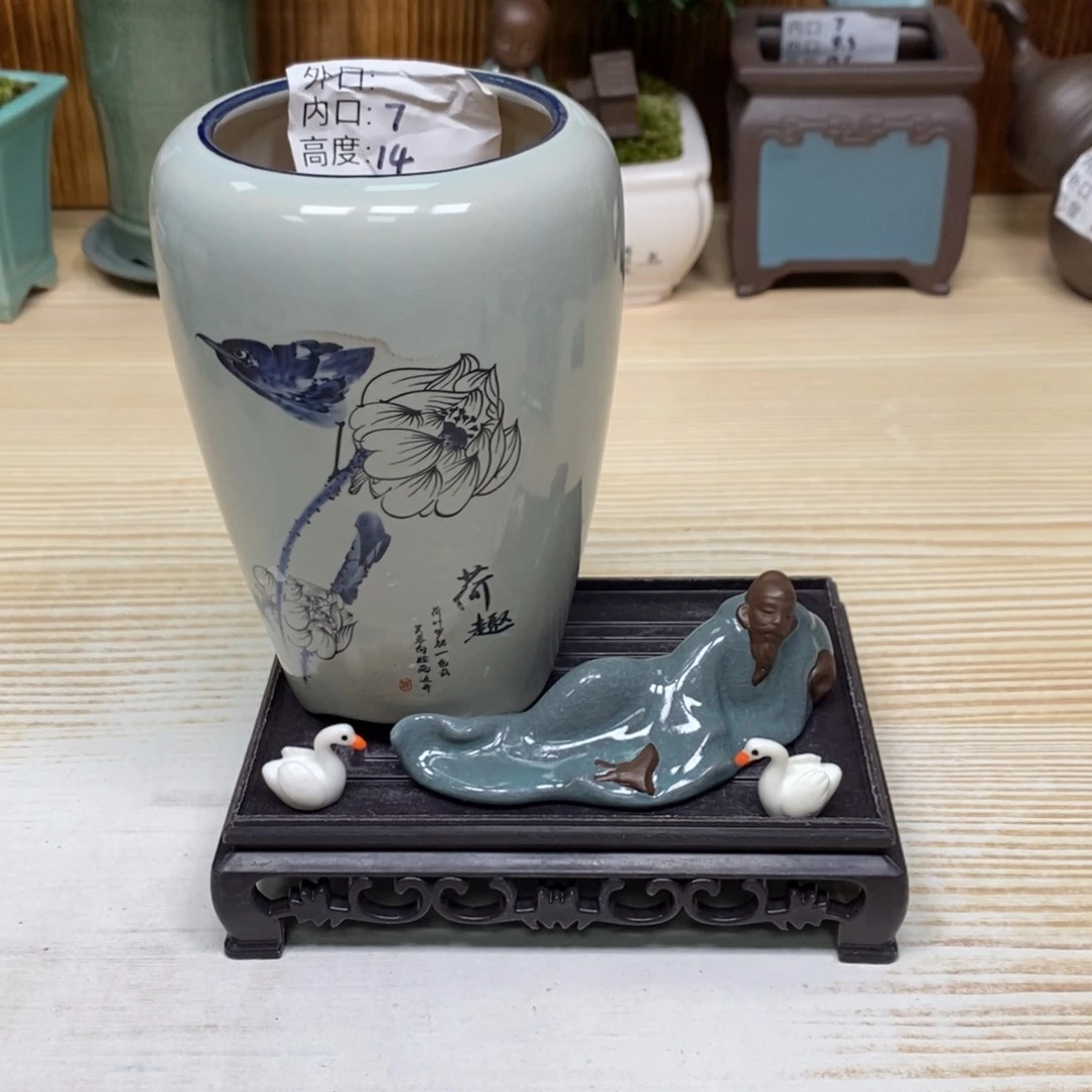 紫砂陶瓷花盆浮力