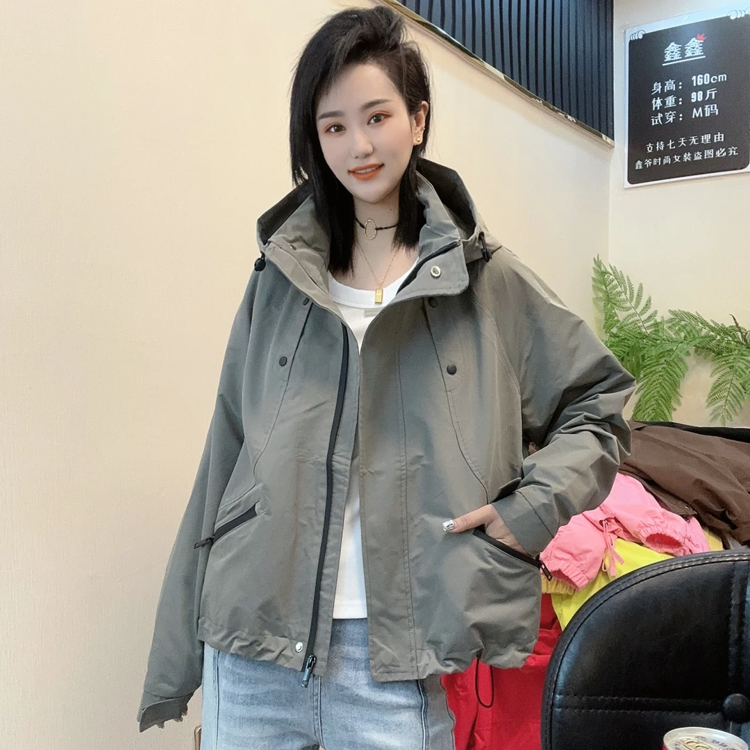 【鑫爷】时尚秋季新款连帽气质款洋气百搭显瘦设计感小众外套0828
