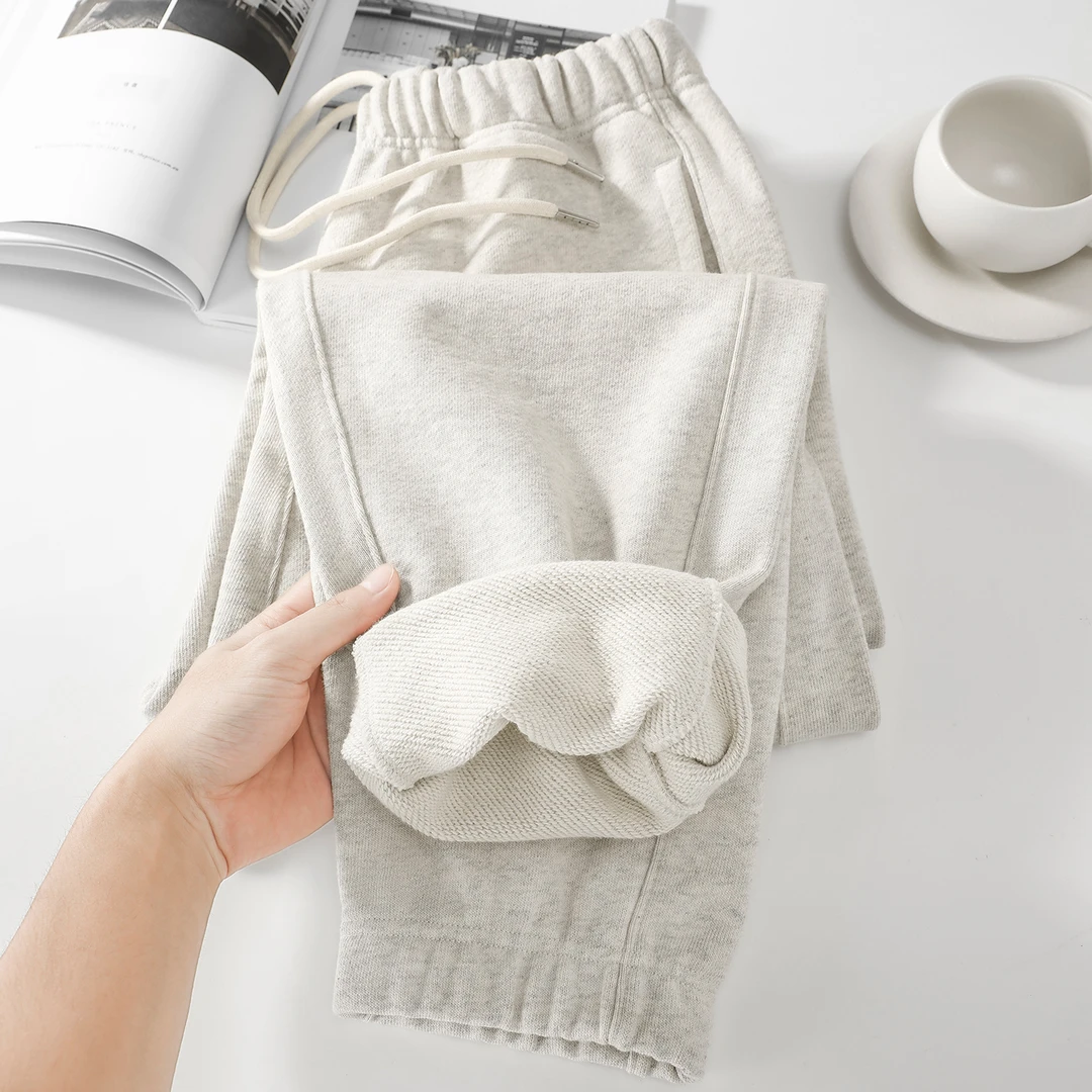 就要纯棉的卫裤！超重磅520G新升级毛圈面料雪花灰束脚卫裤男女冬