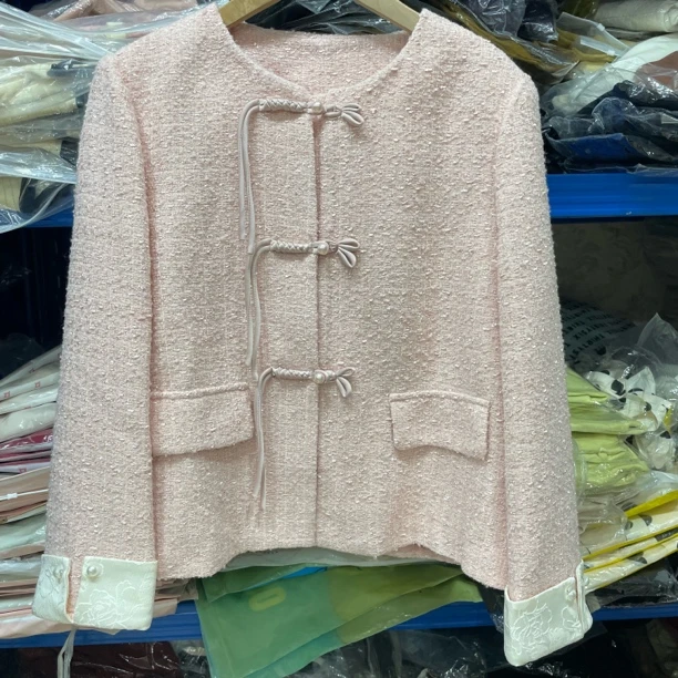 24A-045秋季新款气质圆领毛呢短外套