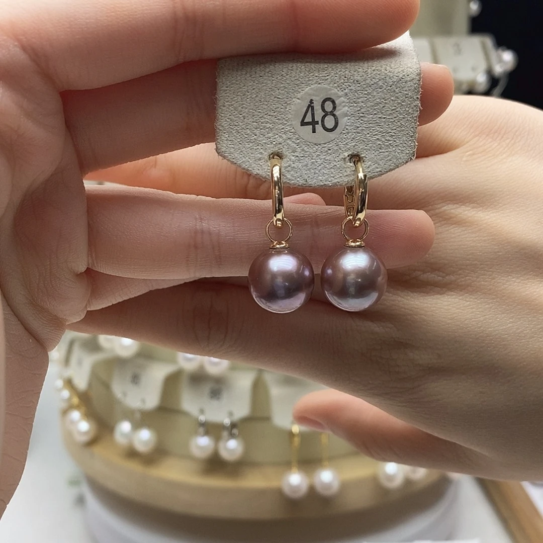 淡水珍珠耳饰银S925镶嵌