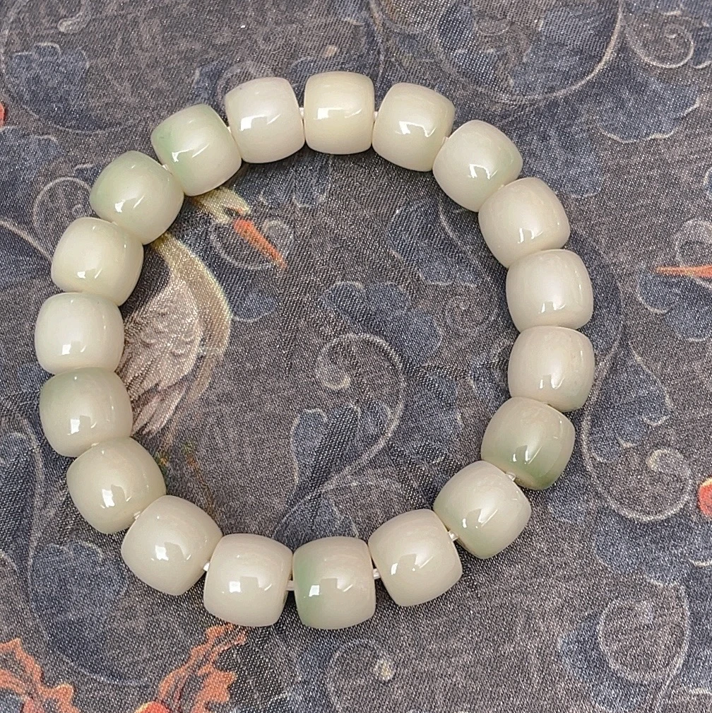 【A27】12mm飘绿荔枝冻直切单圈手串天然菩提手串