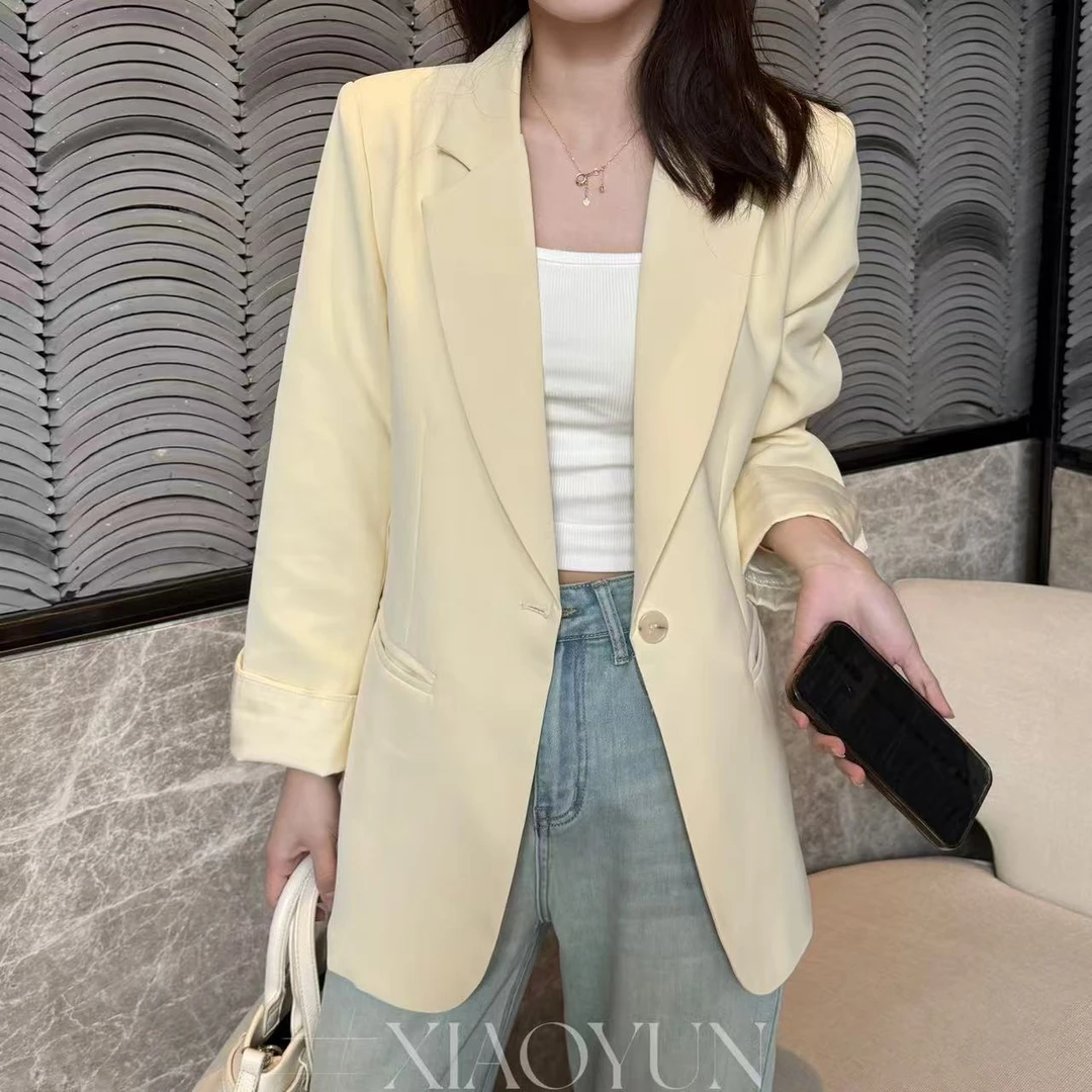 明媚西装外套 小允姐姐2025新款时尚气质高级单扣明媚西装外套
