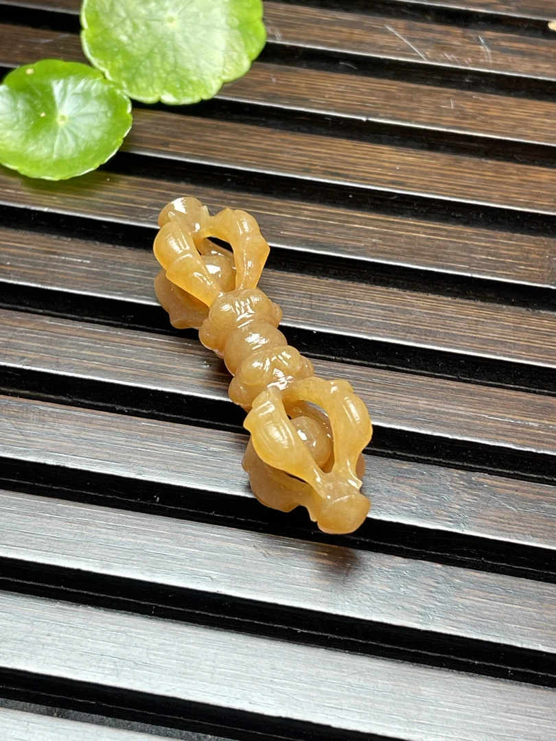 和田玉全糖黄金糖金刚杵吊坠，可帮忙打磨50/15.5mm