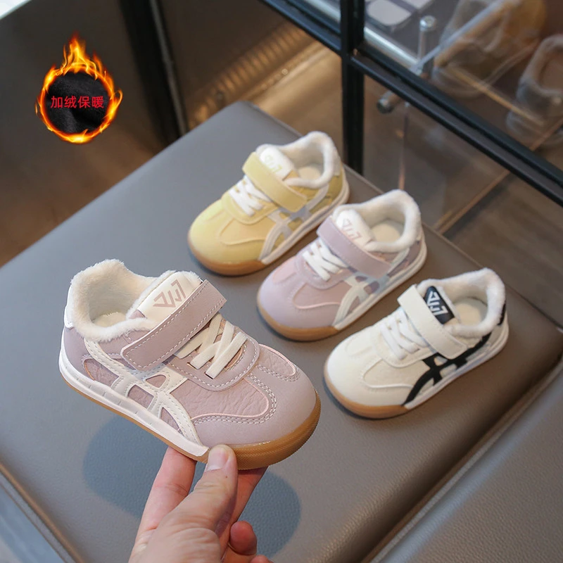 ABC儿童运动鞋2025秋冬新款女童男童宝宝中小童加绒软底休闲板鞋