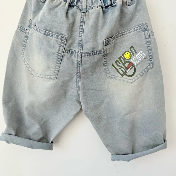 男童时尚洋气牛仔五分裤裤