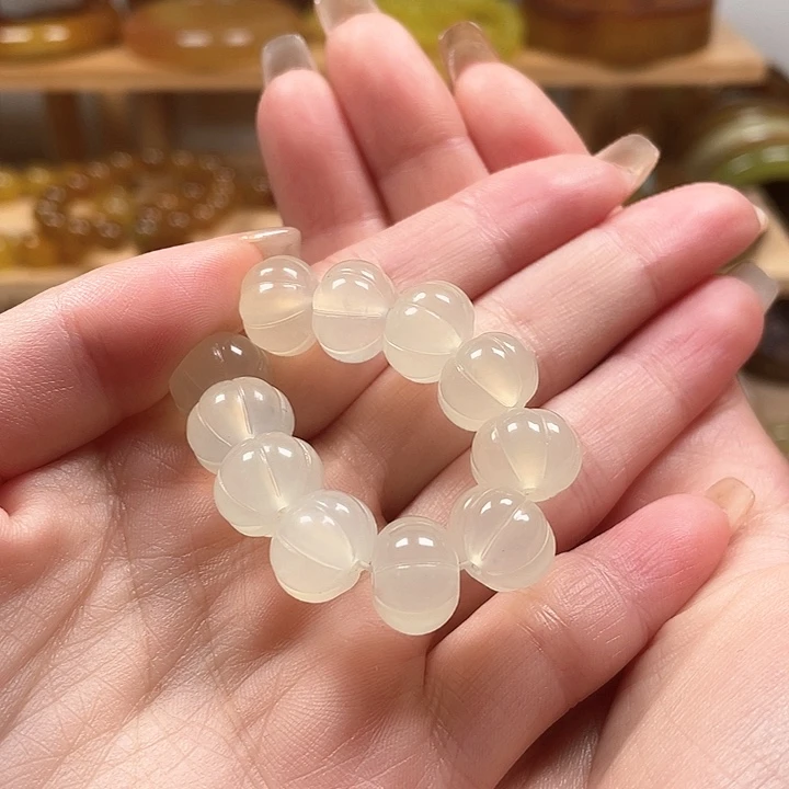 蛇纹石玉手链未镶嵌石***6
