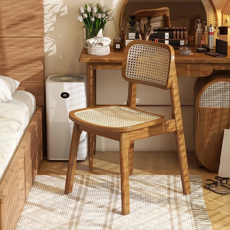 【整装】日式实木卡曼椅北欧中古风餐椅民宿餐厅休闲阳台无扶手椅子