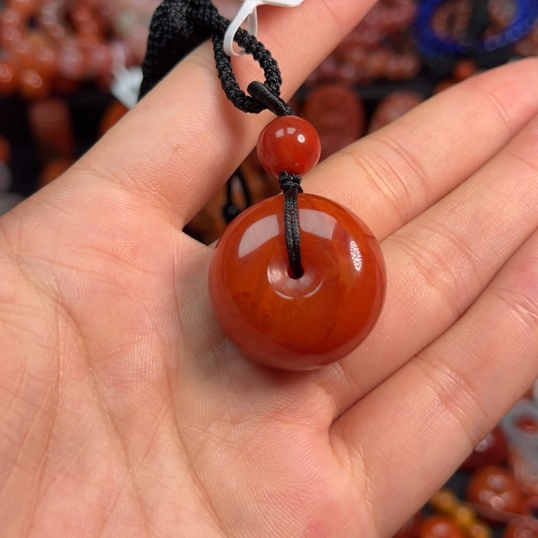 南红玛瑙平安扣吊坠未镶嵌