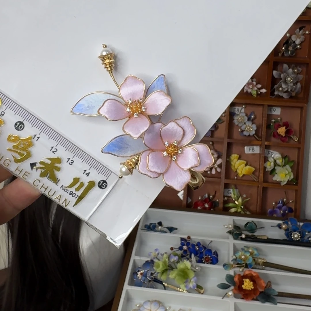 无合金非遗绒花发夹