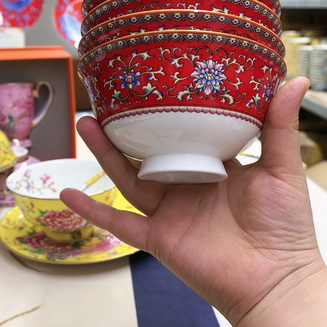 【闪购商品】骨瓷4.5英寸4红。。。。。。