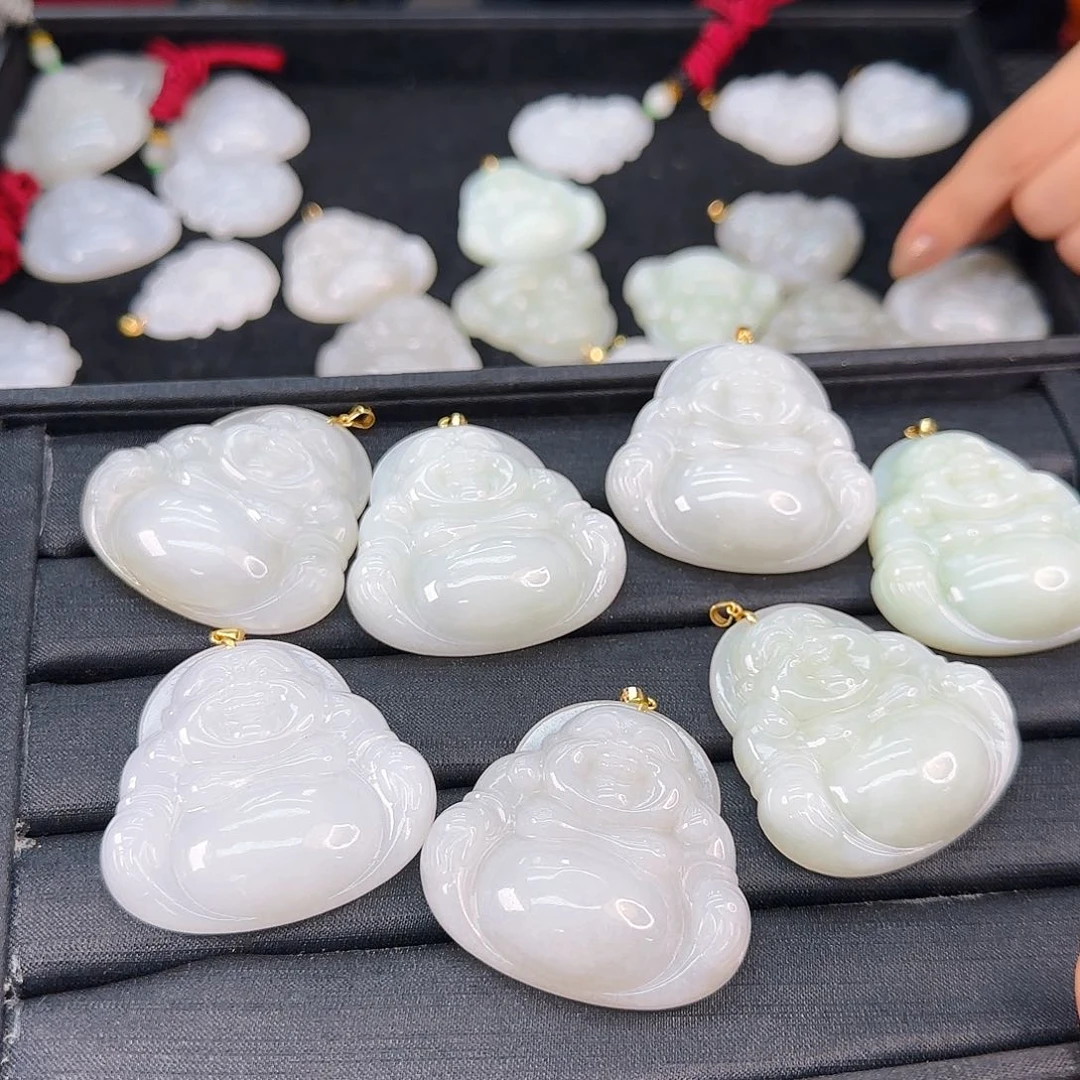 颈饰银S925镶嵌和田玉白玉佛公卡50 左右 发其一多样性