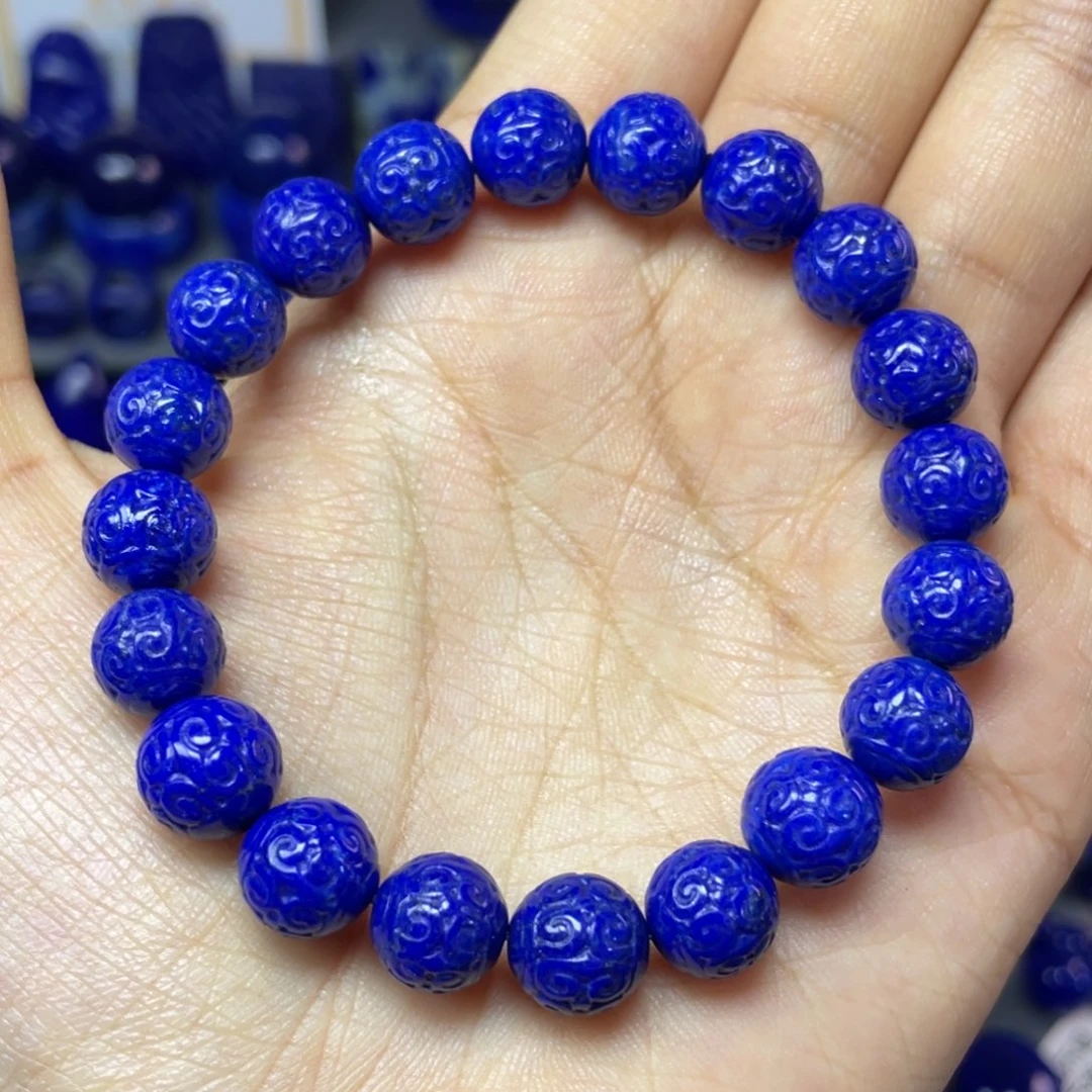 青金石未镶嵌9mm回纹手串