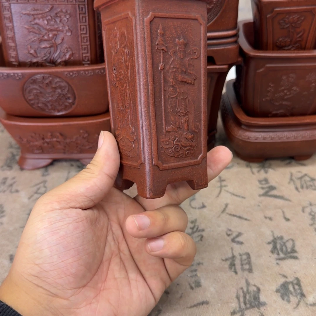 紫砂花盆4.5x11.5内经紫砂花盆