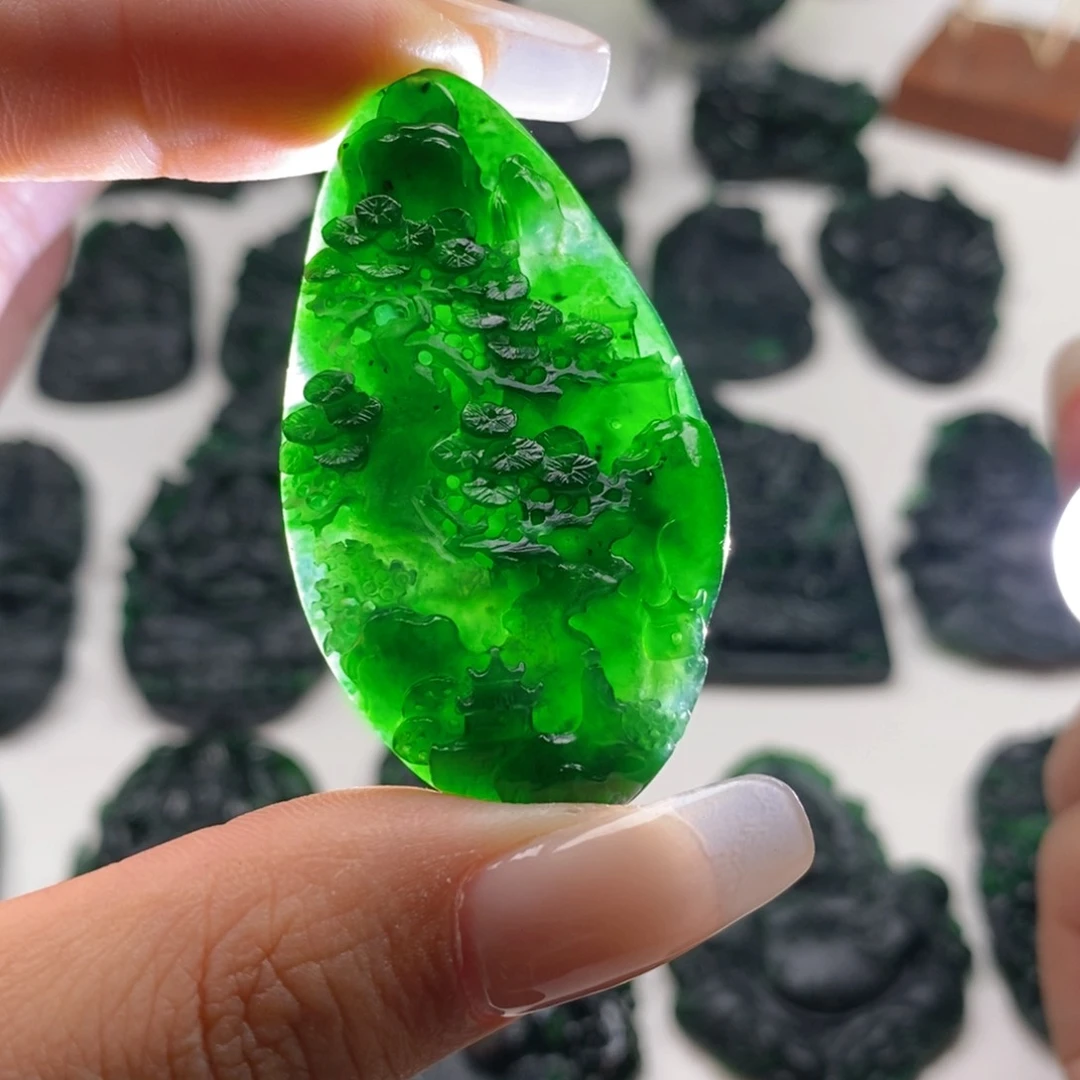 定制翡翠未镶嵌T山水