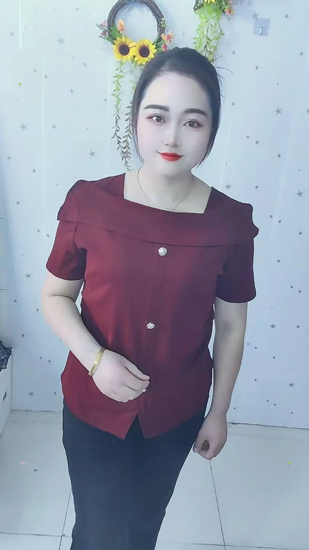 新潮风短袖常规款方领透气T恤气质简约设计师纯色短袖纯色12款