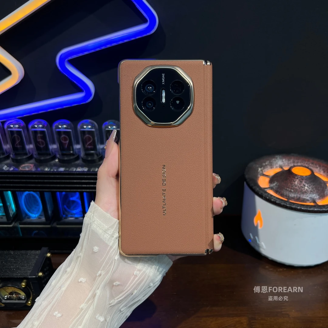 适用于华为matex6手机壳双中轴matex5真皮matex3折叠屏x6保护套x5