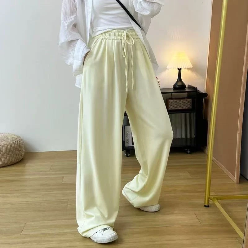 【28830】小#松紧腰直筒宽松休闲裤