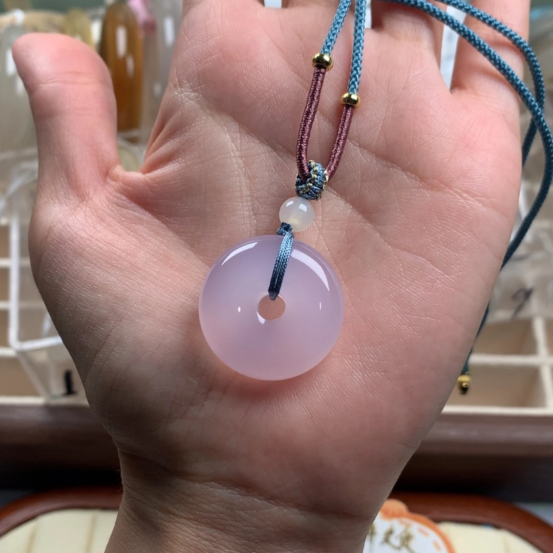 手镯玛瑙/玉髓未镶嵌紫色平安扣