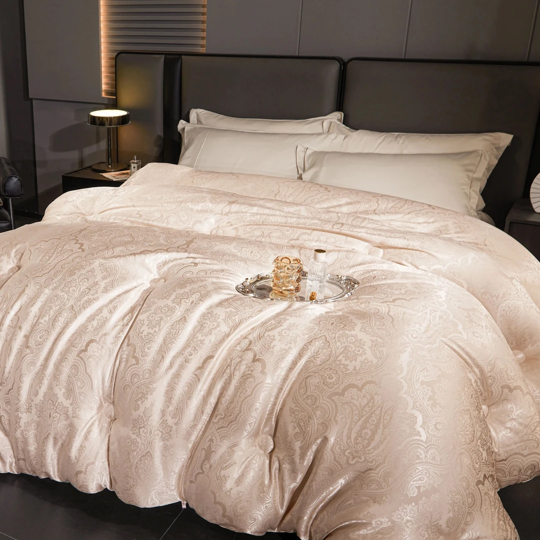 【王董优选】贡缎工艺提花蚕丝被轻奢双人床品家用被子