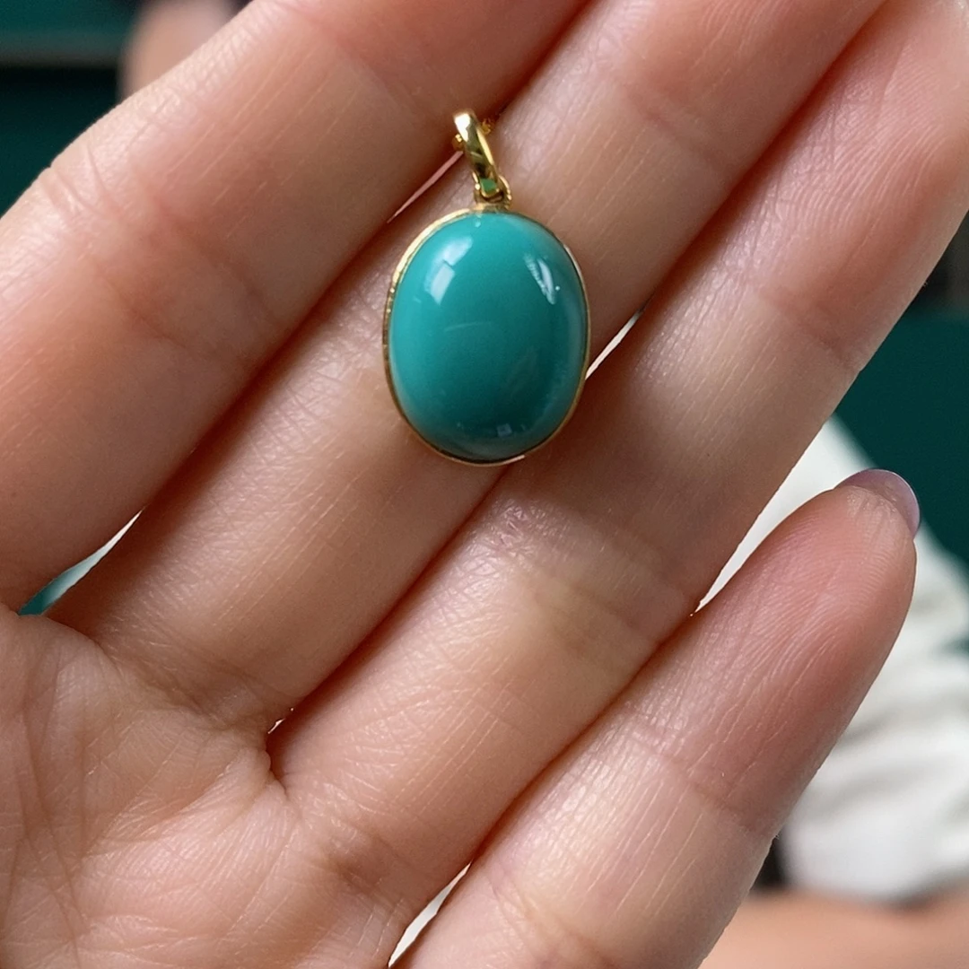 绿松石18K金镶嵌珠宝奇石