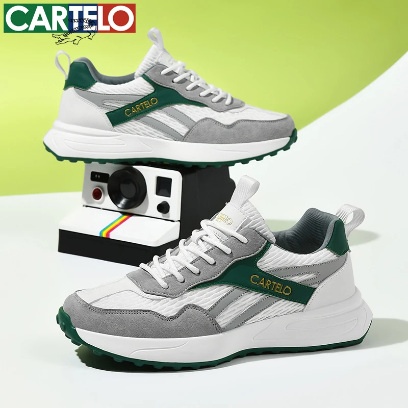 CARTELO/卡帝乐鳄鱼春季百搭复古跑鞋透气舒适轻便阿甘鞋男休闲鞋