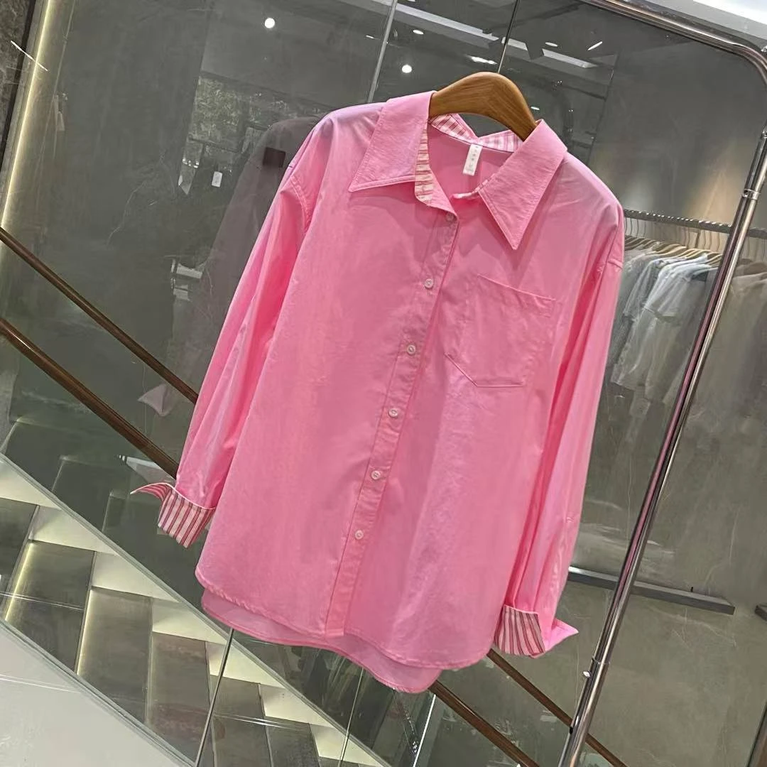 时尚百搭拼接衬衫ZBS32929（卡码往小拍）