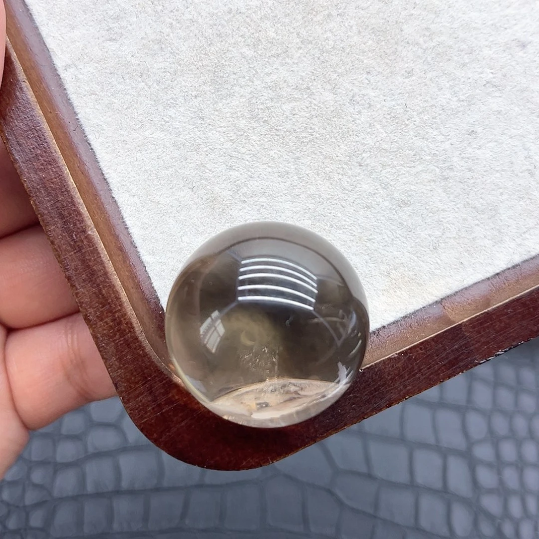 水晶珠宝半成品未镶嵌18 透！茶水晶球32mm（送底座）