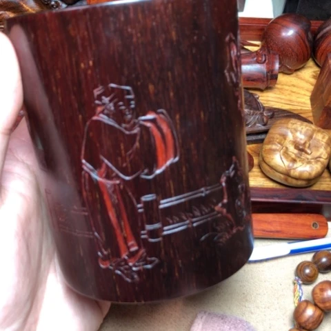 檀香紫檀（小叶紫檀）尹拓云作品米芾拜石