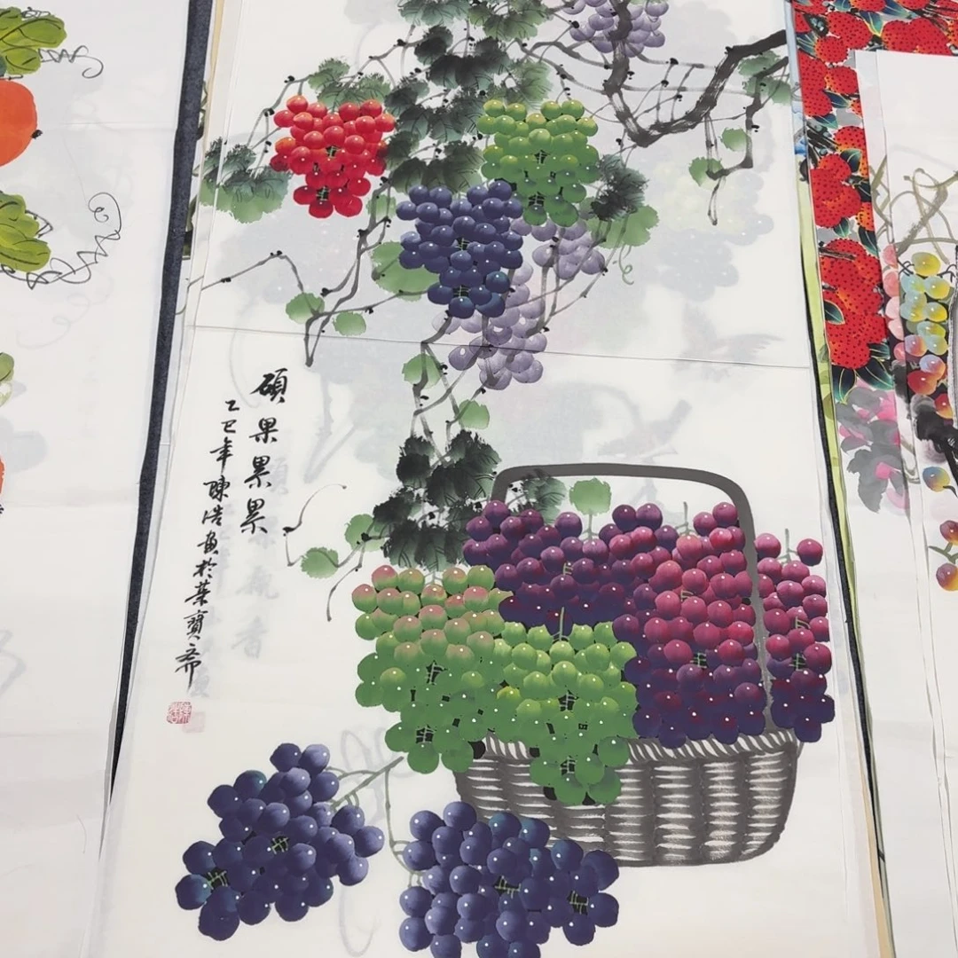 国画140×70手绘画画画