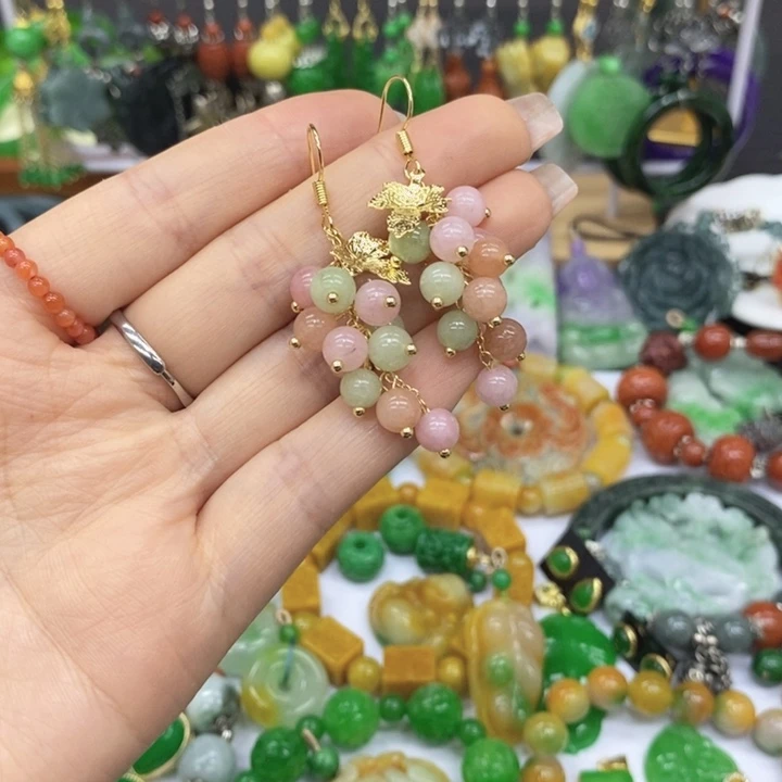 翡翠未镶嵌耳饰耳坠21